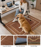 chakme Office Chair Mat for Hardwood Floor, 48"x36" (Brown Scalloped) - Image 6
