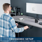 VIVO Black Under Desk 27 x 11 in Adjustable Keyboard Tray, MOUNT-KB08S - Image 2