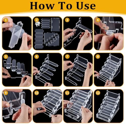 peacoblue 5 Slot Business Card Holder,Acrylic Display Stand for Office Desk - Image 4