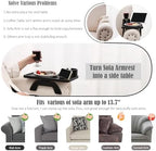 Nnewvante Couch Armrest Table 3 in 1 Bamboo Sofa Arm Clip-on Tray, Black - Image 4