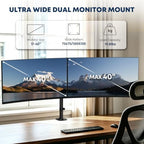 Dual Ultrawide Monitor Mount for 17-40'', up to 19.8lbs/arm - Image 2