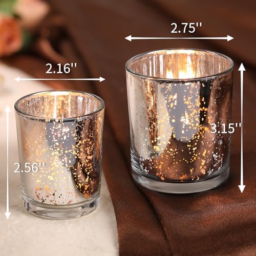 24pcs Assorted Silver Votive Candle Holders for Wedding Table Centerpieces - Image 2