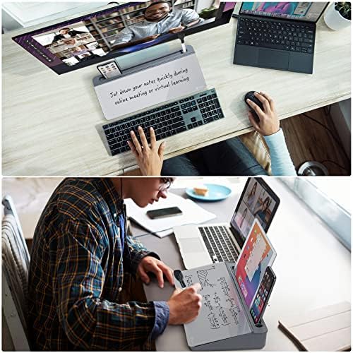 Desktop Glass Whiteboard Gray and Gray Board,Varhomax Desk Organizer and Desktop Memo Pad Solution for Home Office Accessories and School Supplies - Image 7