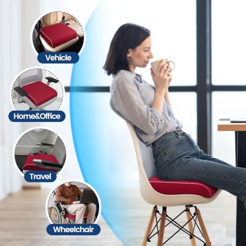 SweetSlubr Seat Cushion, Chair Pad, Memory Foam Tailbone Pain Relief - Image 6