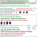 Dual Phone Foldable Wireless Charging Station for Apple, Couple&Family Use - Image 3