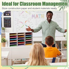 Fuutreo 1 Pc Classroom Construction Paper Storage,Wavy Lines and Dot - Image 5