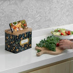 Cabbrix Recipe Box with 50 Cards and 24 Dividers, 4x6 Recipe Card Box Set, Wooden Lid with Phone Holder and Recipe Holder, Beautiful Metal Recipe Organizer, Floral - Image 2