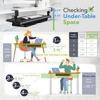 EHO Keyboard Tray with Drawer - Clamp On Under Desk Pull Out Extender Table Attachment Platform with Storage Organizer, Large 27.5" (31.8" Including Clamps) x 12.2", Height Adjustable for Home Office - Image 2