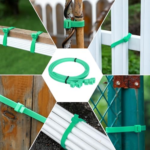 Long Zip Ties Heavy Duty 24 inch，400 LBS Tensile Strength With Double Sided Toothed Super Durable Cable Ties ，Extra Large Wire Ties Adjustable Nylon Tie Wraps for Indoor Outdoor （100 Pack Green） - Image 5