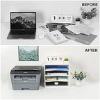 PAG-Mass Mail Sorter Organizer, Wood Countertop Literature Organizer, Office Supplies Desktop File Bill Paper Organizer for Office Home School, 4 Compartments, White - Image 5