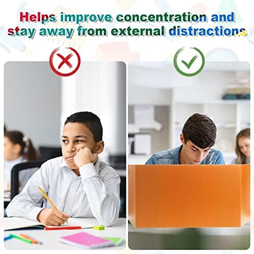 SATINIOR 36 Pcs Privacy Boards for Student Desks Classroom Desk Divider Trifold Table Desk Privacy Panel Privacy Folders for Students Desk Partition Study Carrel School Teacher 12 Colors, 16 x 12 in - Image 5