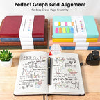 5 Pack Graph Paper Notebook Bulk, A5, 312 Numbered Pages Grid Journal Set - Image 6