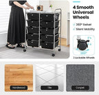 Giantex 10 Drawers Rolling Cart, Classroom Organizers, Storage Cart with Wheels, for Teacher Office Home School Supplies Tool Craft Art Paper, Black - Image 6