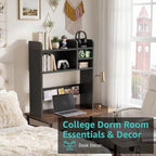 30" Black Desk Hutch Dorm Top Only with Sheves Felt Board for College - Image 7