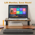 Desk Extender, 15-inch Clamp-On Desk Shelf, Height-Adjustable Desktop Shelf Organizer for Monitors Office and Gaming Accessories, Arm Support Table Extension, 44lbs Heavy Duty, Dark Brown - Image 3