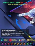 5-in-1 RGB Mouse Pad with Wireless Charging, Gaming Desk Mat, Red Nebula - Image 4