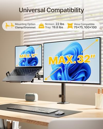 monTEK Monitor and Laptop Stand for 32" Screen and 17" Laptop - Image 2