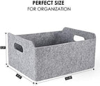 Welaxy Storage Baskets Collapsible Felt Storage bin Foldable Shelf Drawers Organizers Bins organizie Box with Handles for Kids Toys pet Toy Books Clothes Makeup Junk organise (Gray x 3) - Image 3