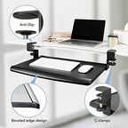 EHO Prime Desk Clamp Keyboard Tray, Under Desk Sliding Retractable Drawer, Ergonomic Space-Saving Platform for Standard Keyboards, Large 20" x 11.5" Workstation Extension - Image 5