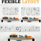 Pegboard Smith 48PCS Metal Pegboard Kit – 12"x24" Tool Storage Wall Organizer Pegboard with Hooks and Bins for Garage, Workshop, Kitchen, Office, and Craft Room (Gray) - Image 6