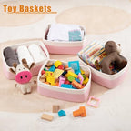 OIAHOMY 4 PACK 7L Storage Baskets for Organizing Storage Bins Pink - Image 4