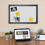PinPix 34x24 inch Cork Bulletin Board. This Decorative Framed Pin Board Comes with Diamond Pattern in Light Grey Design and Satin Black. Ideal for Home, Office Decor or School (PinPix-524) - Image 3
