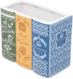 Steel Mill & Co. Book Stack Shaped Ceramic Desk Pot, Jane Austen Books by SteelMillCo