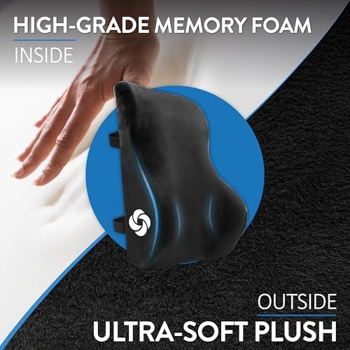 Samsonite Memory Foam Lumbar Support Pillow, Ergonomic Back Cushion for Office Chair, Gaming Chair, Automotive Full Back Support, Home Essentials for Sitting Comfort and Posture Relief, Black - Image 6
