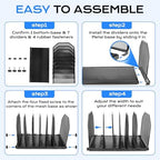 Adjustable File Organizer for Desk, 6 Sections Vertical File Folder Holders - Image 5