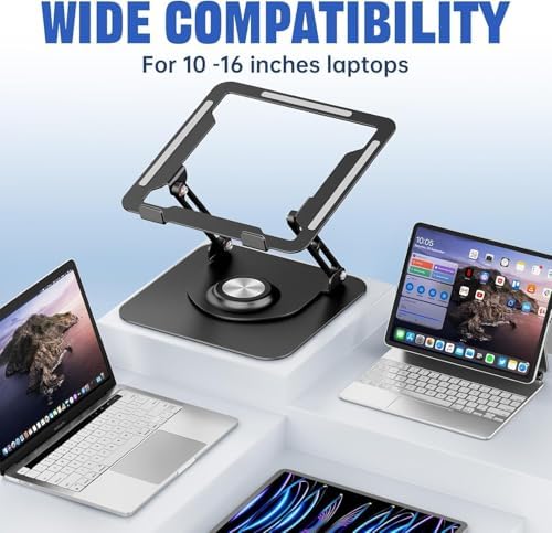 Laptop Stand for desk(360°Rotating),Aluminum laptop Riser for 10-16"Laptops - Image 5
