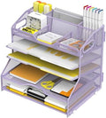 YINGHUA 5-Tier Mesh Desk Organizer, Letter Tray - Purple by YINGHUA