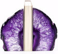 Decorative Agate Bookends 2-3 lbs Dyed Purple Natural Crystal Geode Book Ends for Home Decor Housewarming Gift 1 Pair by XMHOME