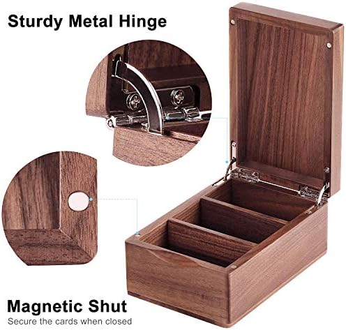 MaxGear Walnut Wood Business Card Organizer for 2.2" x 3.5" Cards - Image 3