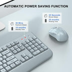 Wireless Keyboard and Mouse Combo, ULSOU 2.4G Full-Sized Ergonomic Computer Keyboard with Wrist Rest and 3 Level DPI Adjustable Wireless Mouse for Windows, Mac OS Desktop/Laptop/PC(Grey) - Image 5