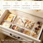 25Pcs Clear Expandable Drawer Organizer Bins for Vanity Desk Bathroom - Image 6