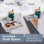 Under Desk Drawer, Clamp on Desk Organizer Cup Holder Hanging Desk Storage - Image 3