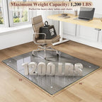 Tempered Glass Chair Mat for Carpet, 46"x55" Grey Floor Mat - Image 2