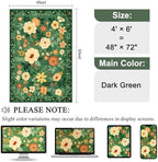 DUKINO 4x6 Area Rug, Floral Washable Office Chair Rug Non Slip, Dark Green - Image 2