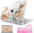Mektron Case for 13.8" Microsoft Surface Laptop 8/7 (2026/2024) Surface Laptop 13.8 Inch Cover Fits Model 2036, Keyboard Cover +Screen Protector +Dust Plugs, Fox and Deer by Mektron