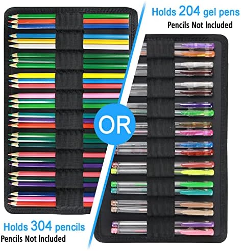 YOUSHARES Big Capacity Colored Pencil Case - 300 Slots large Pen Case Organizer with Multilayer Holder for Prismacolor Colored Pencils & Gel Pen (Black) - Image 4