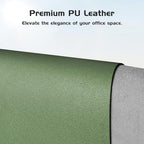 Aothia Leather Desk Pad Protector, Office Desk Mat, Large Mouse Pad, Laptop Desk Pad, Non-Slip PU Leather Desk Blotter, Waterproof Desk Writing Pad for Office and Home (Olive Green, 55" x 24") - Image 2