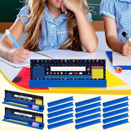 PerKoop 25 Pcs Classroom Desk Name Plates Holder Set - Image 6