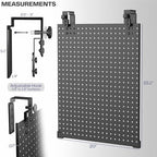 VIVO Steel Hanging Pegboard, 20 x 25 inch Magnetic Peg Board with Clamps Fitting up to 1.9 Inch Surfaces, Accessory Organizer, Black, PP-PB25H - Image 3