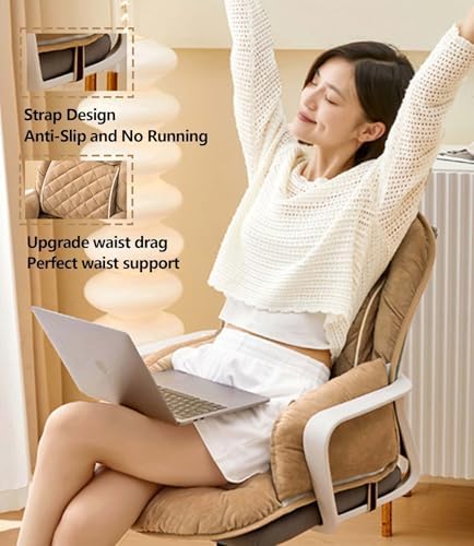 Desk Chair Cushion，Dormdorm Chair Cushion，Office Chair Seat Cushion with Back Support Fits The Waist Perfectly for Office Chair Back Support Cushion (Khaki) - Image 6