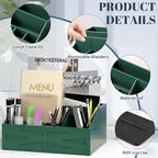 Wood Mail Organizer Countertop,Farmhouse Desk and Kitchen Countertop Storage, Letter Sorter, Desk Mail and Bill Organizer, Desktop File and Paper Holder (Green) - Image 5