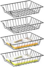 4-Pack Paper Tray Organizer for Desk, Wire Baskets and Letter Trays, Black by SUPEASY