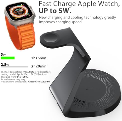 3 in 1 Charging Station for Apple Devices,Mag-Safe Charger Stand Fast Charging,Wireless Charger for iPhone 16/15/14/13/12 Series,& AirPods,& iWatch(USB-C Charger Included) - Image 2