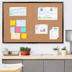 Cork Board Bulletin Board 36 x 48, Black Wood Framed 4x3 Corkboard, Foldable Office Board for Wall Decor, Large Wall Mounted Notice Pin Board with 36 Push Pins for School, Home & Office - Image 2