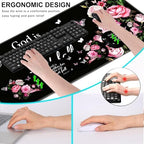Keyboard Wrist Rest and Mouse Pad with Wrist Support Set Ergonomic Coaster,Memory Foam,Easy Typing Pain Relief,Large XL Desk Mat 31.5"x 11.8",Floral Bible - Image 6
