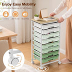LEHOM Rolling Storage Cart with 8 Drawers, Utility Cart on Lockable Wheels - Image 4